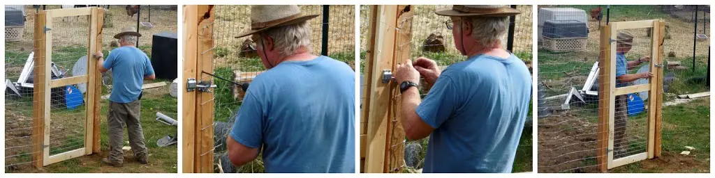 putting up a fence, building a gate