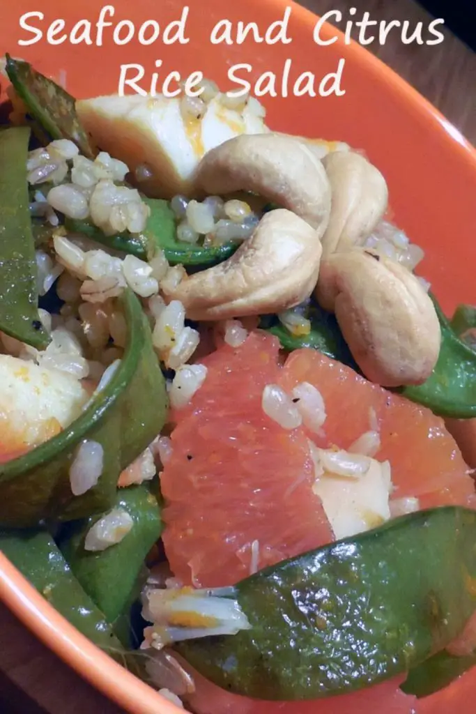 seafood and citrus rice salad