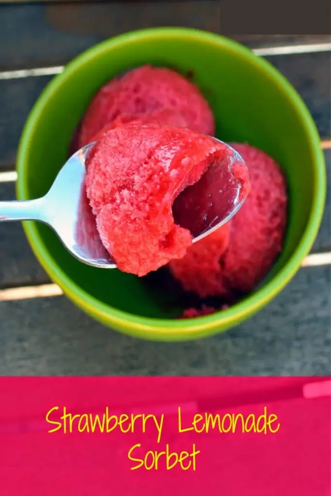 strawberry lemonade sorbet, strawberry recipe