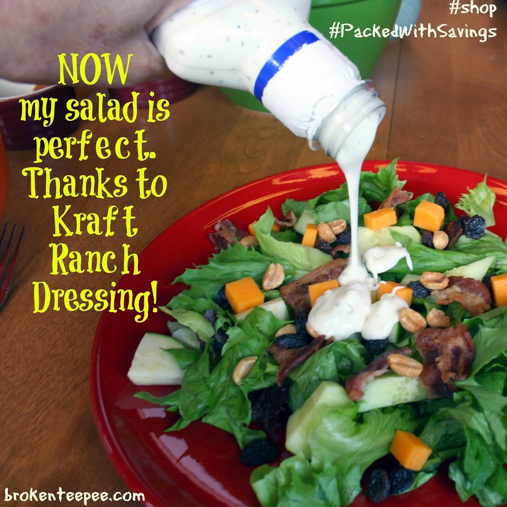 Dressing pouring on salad, #PackedWithSavings, #shop, #cbias