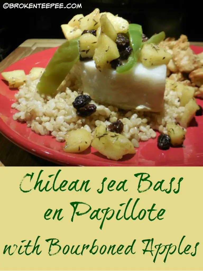 Chilean Sea Bass en Papillote with Bourboned Apples