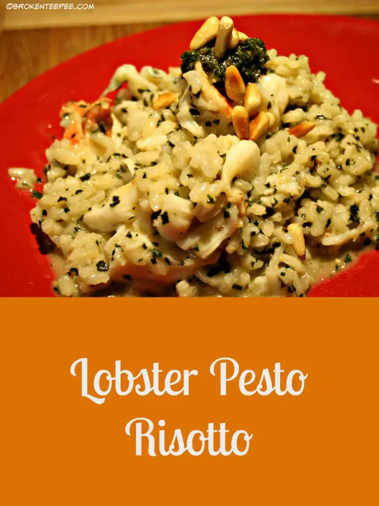 lobster risotto with pesto, celebration dinner, lobster recipe