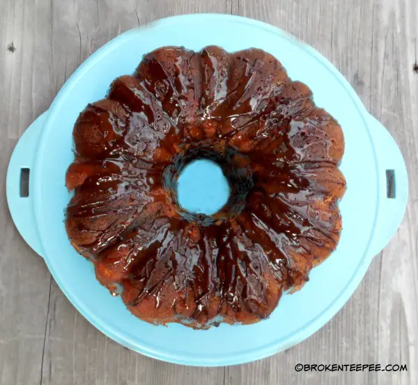 Pear Streusal Bundt Cake with Salted Caramel and Chocolate Drizzle, pear recipe