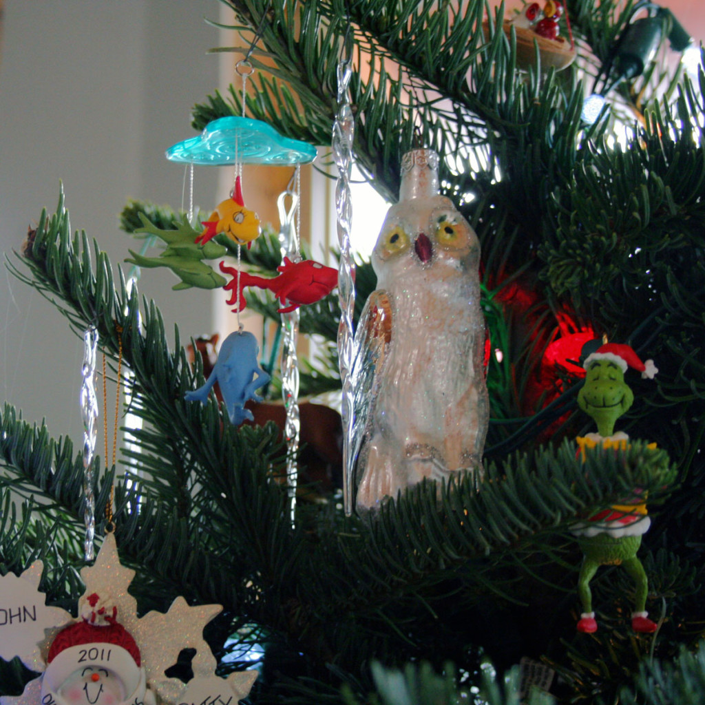 christmas ornaments, snowy owl