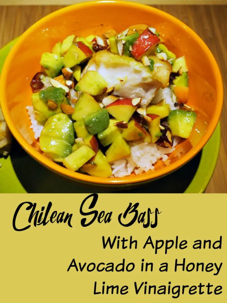Chilean Sea Bass with Apple and Avocado with a Honey Lime Vinaigrette