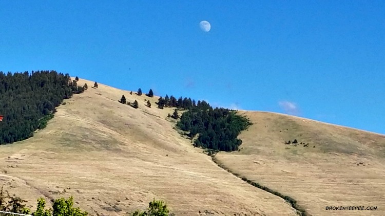 Montana Greek Festival, Missoula Montana, moonrise over Mount Jumbo