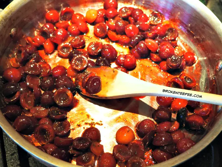 leftovers recipe, Brandied Cherries on Pork Loin