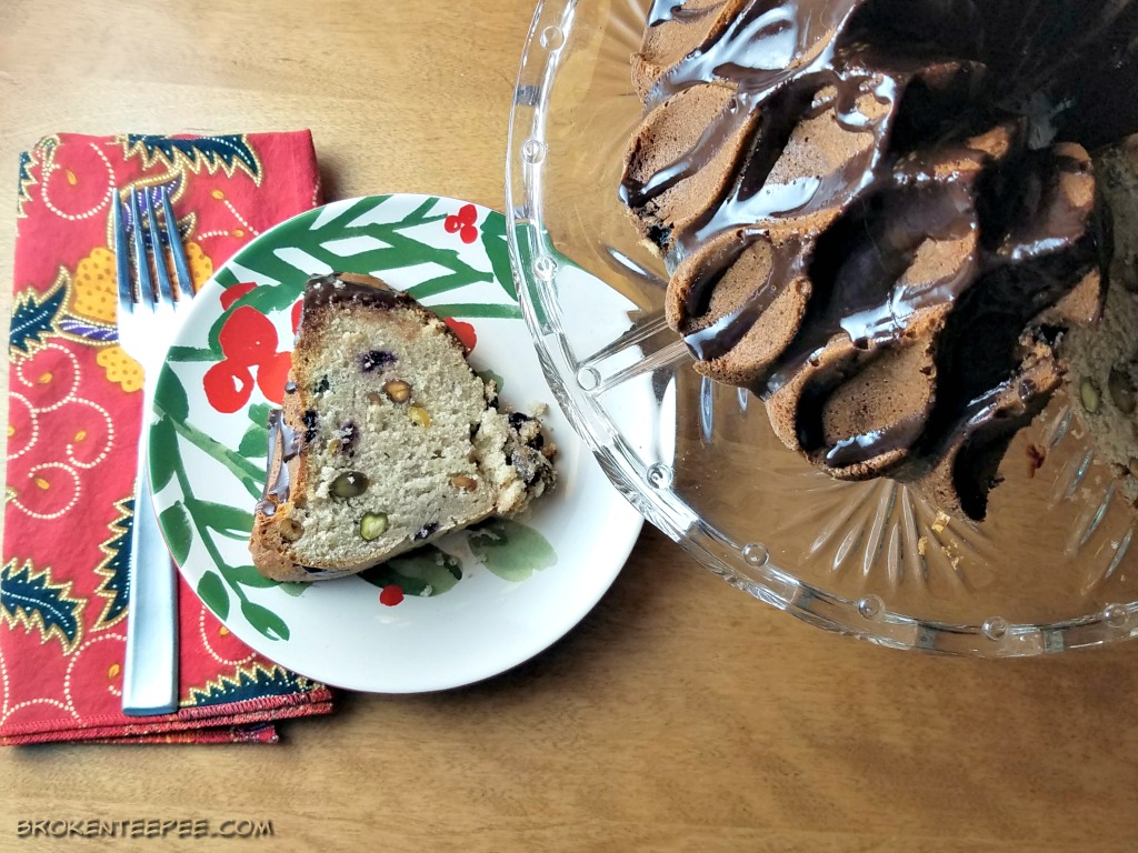 Cherry Pistachio Bundt Cake