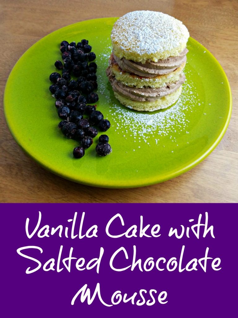 Vanilla Cake with Salted Chocolate Mousse, Celebration Dessert, Chocolate Dessert