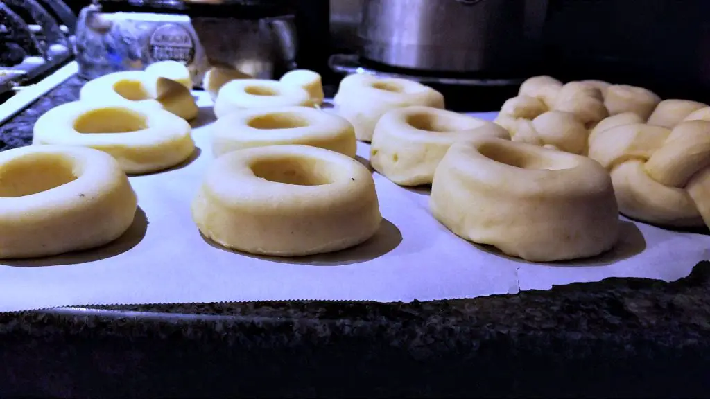 making homemade donuts