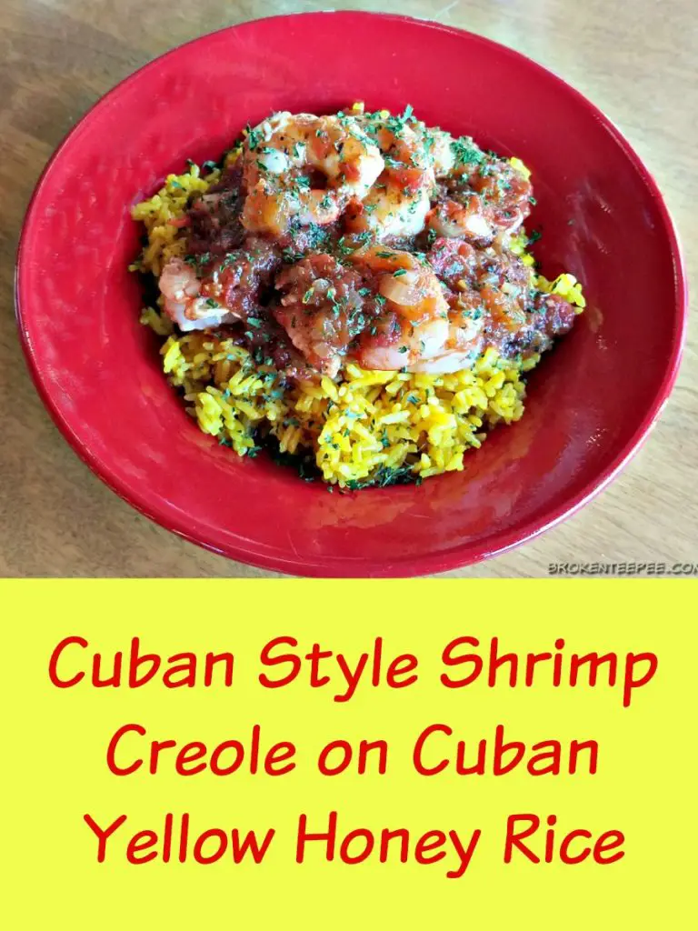 Cuban Style Shrimp Creole on Cuban Yellow Honey Rice, Gumbo Love by Lucy Buffet, AD