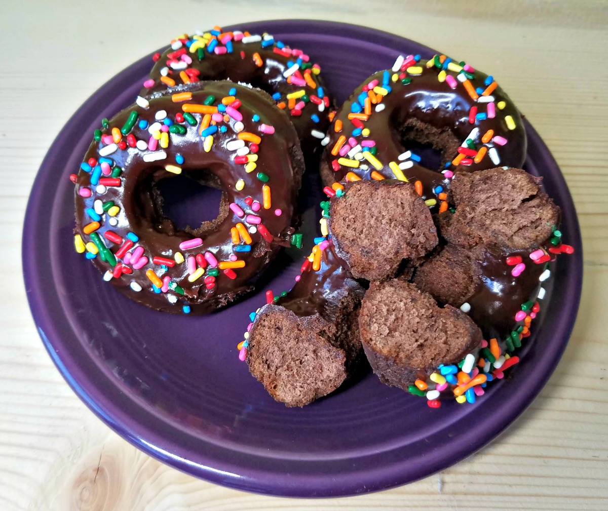 chocolate cake donuts, cake donuts, donuts, chocolate cake donuts with chocolate glaze, great british bake off bakealong