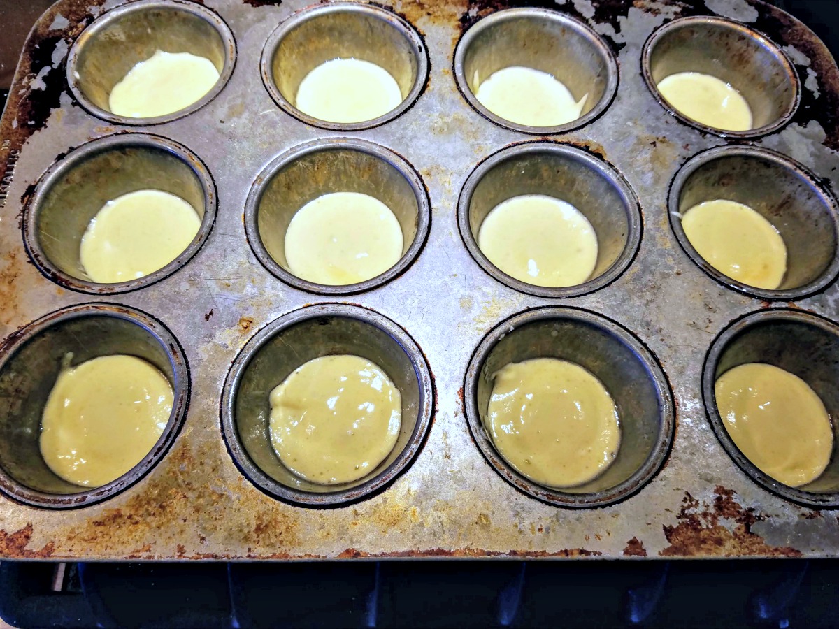 Jaffa Cakes batter in pan