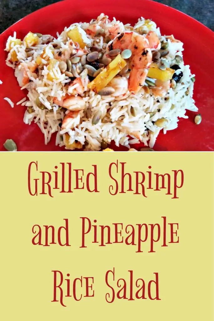 grilled shrimp and pineapple rice salad