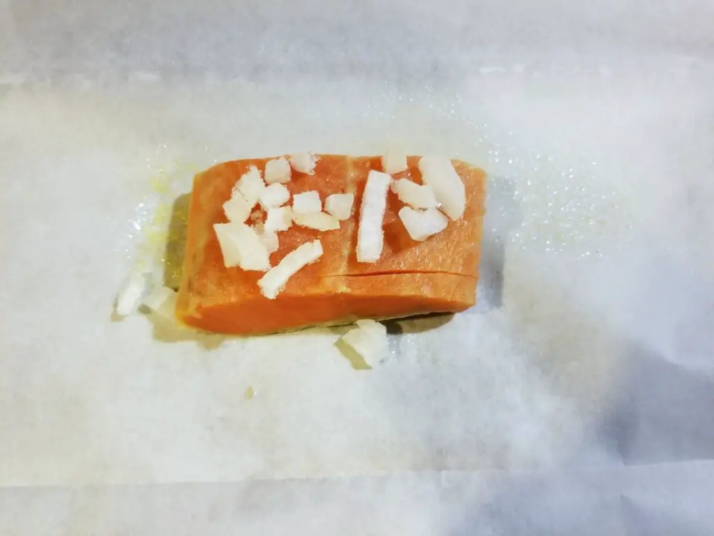 salmon with onion