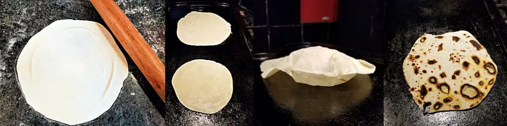 cooking the roti