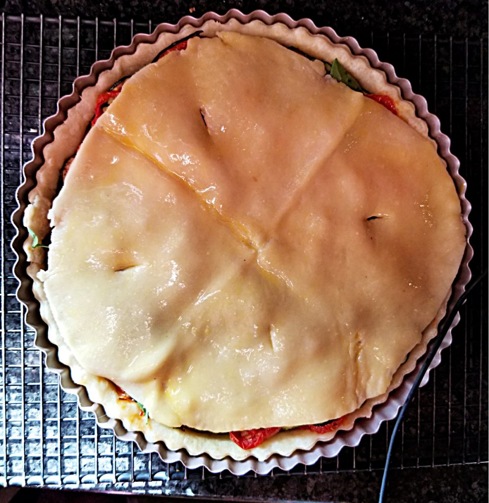add top pastry layer to tart