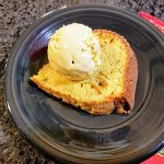 roasted peaches and cream bundt cake