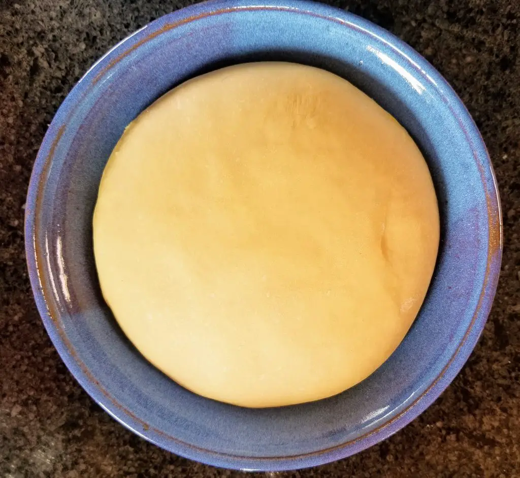 pizza dough on the rise