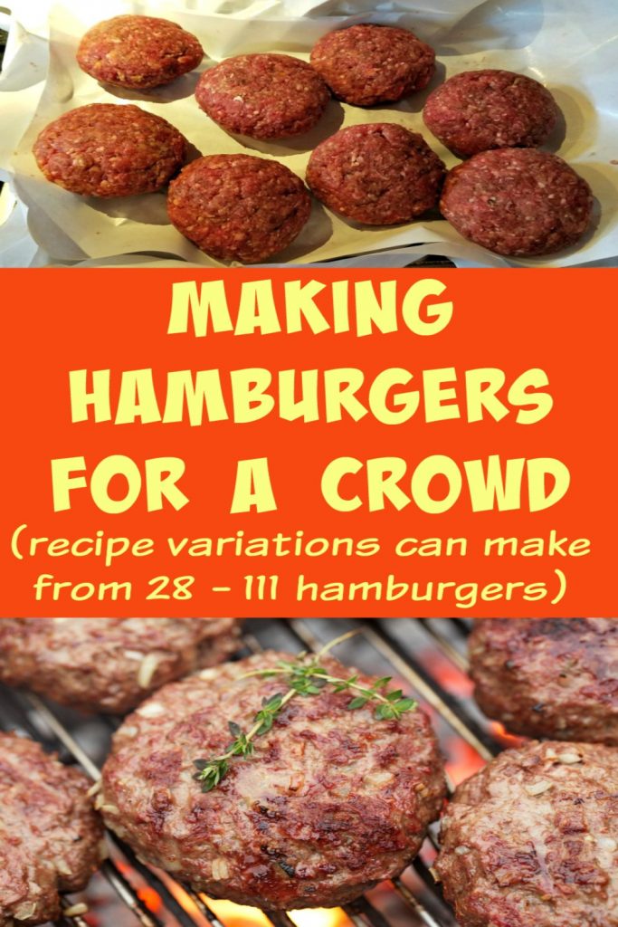 hamburgers for a crowd