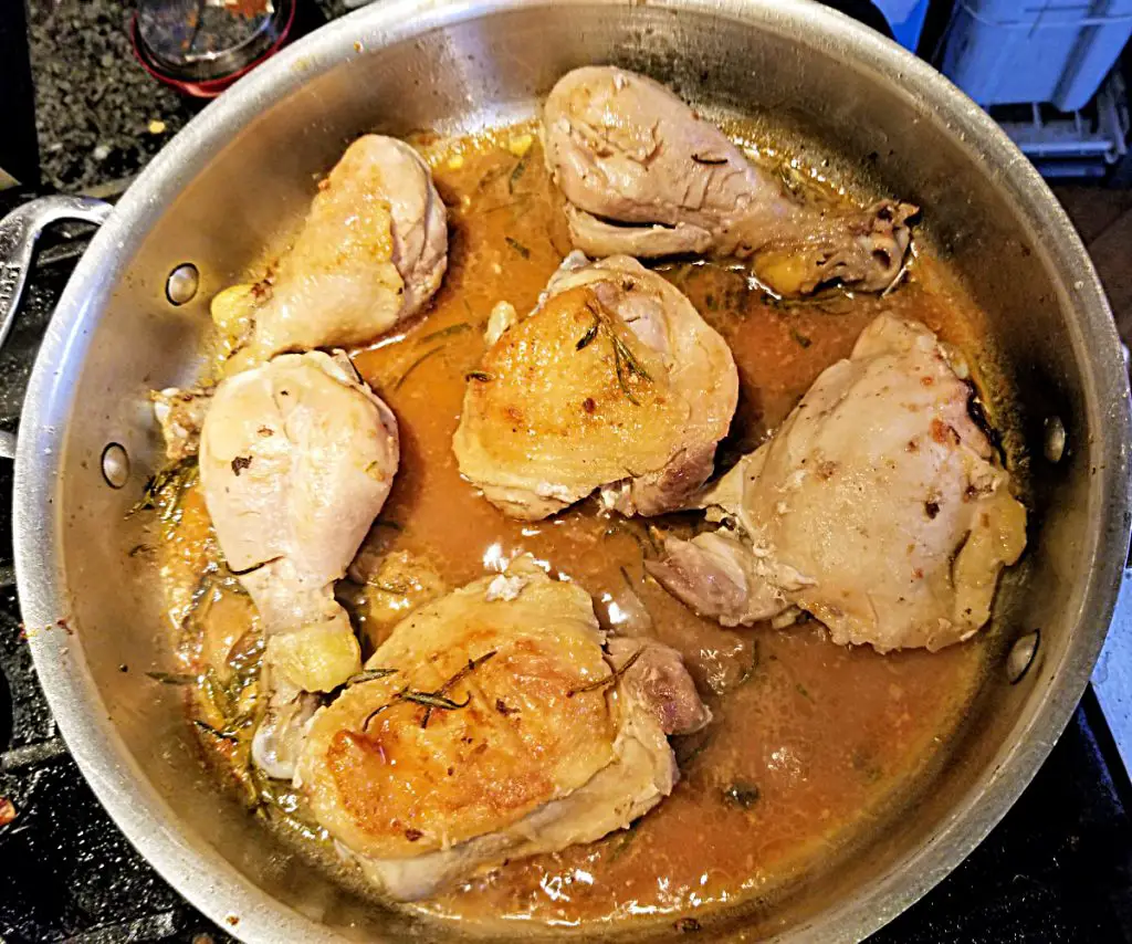cook chicken after deglazing pan