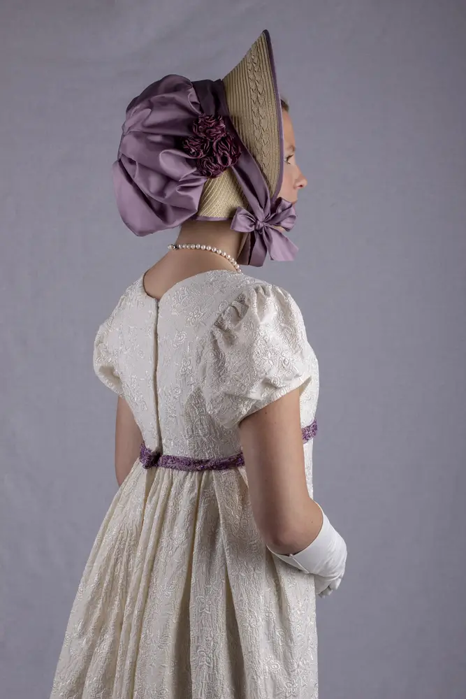 young lady in Regency dress