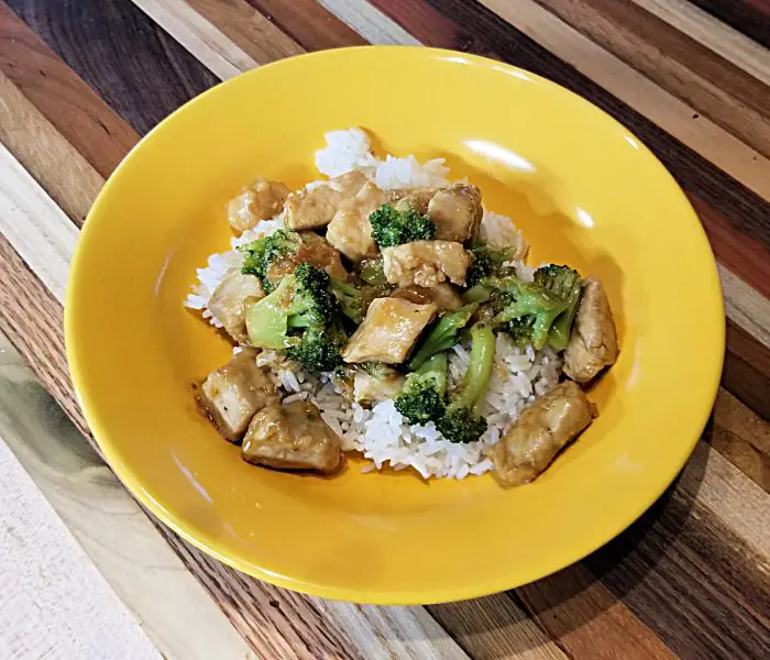 Pork and Broccoli with Ginger and Garlic on Rice