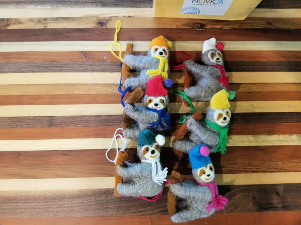 sloth ornaments